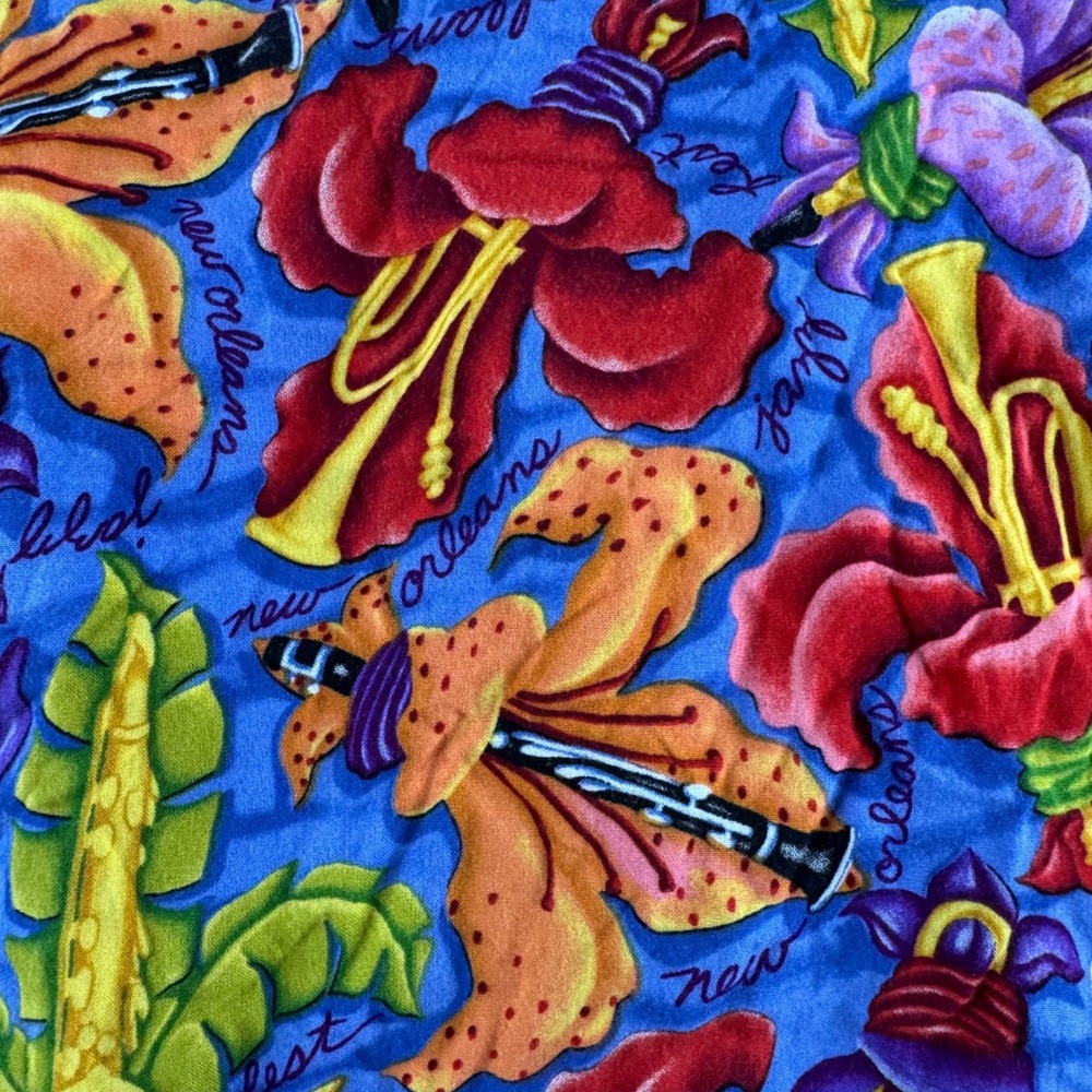 BayouWear Art 4 Now New Orleans Jazz Fest Trumpet Wrap Skirt XL Fleur-de-Jazz - Picture 2 of 5